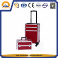 Hairdresser Red Aluminium Makeup Cosmetic Trolley Case